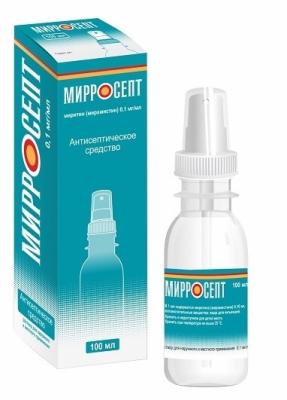 Мирросепт р-р для наруж. и местного прим. 0,1мг/мл 100мл флакон с насадкой-распылителем №1